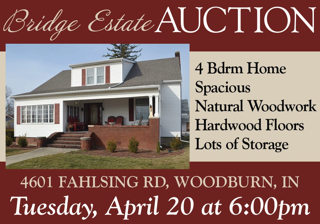 Real Estate Auction Real Estate Auction 4 Bdrm Home In Allen County Indiana Schrader Real Estate And Auction Co Land Auction Marketing Experts Nationwide