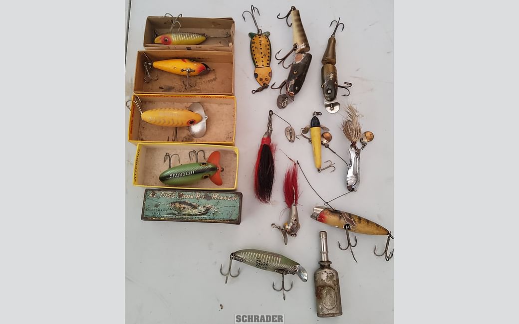 Metal tackle box, filled with vintage fishing lures and other tackle -  Northern Kentucky Auction, LLC