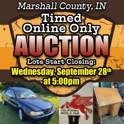 PERSONAL PROPERTY AUCTION TIMED ONLINE ONLY ANTIQUE AND COLLECTIBLE AUCTION MARSHALL COUNTY