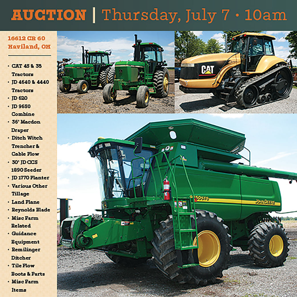 FARM EQUIPMENT AUCTION - FARM EQUIPMENT AUCTION IN PAULDING COUNTY, OH -  Schrader Real Estate and Auction Co - Land Auction Marketing Experts.  Nationwide