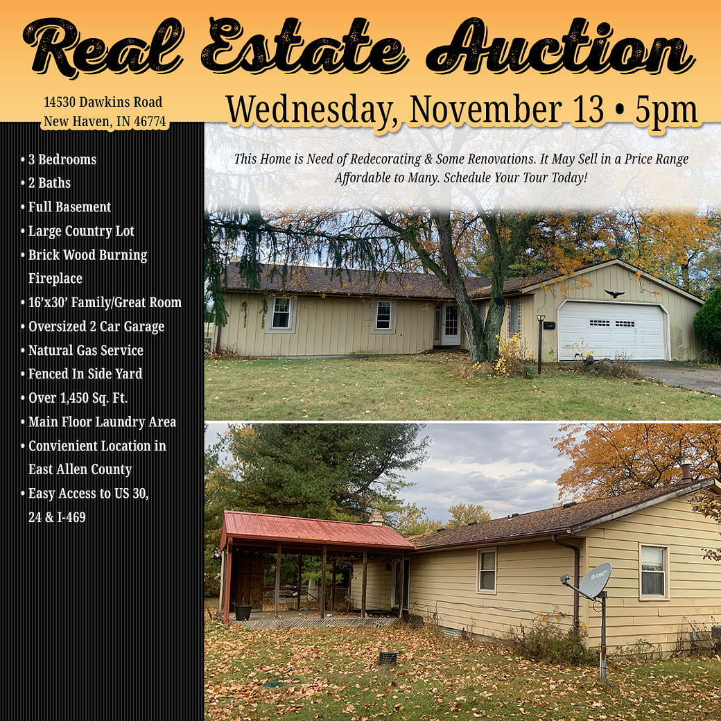 REAL ESTATE AUCTION - REAL ESTATE AUCTION IN ALLEN COUNTY INDIANA 